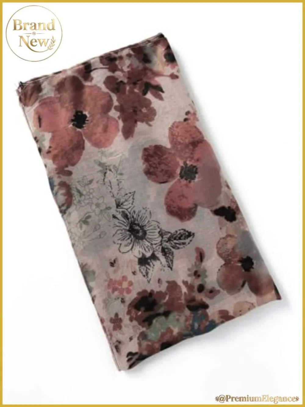 Lightweight Floral Print Scarf Shawl Wrap for Women - Cotton Voile Feel